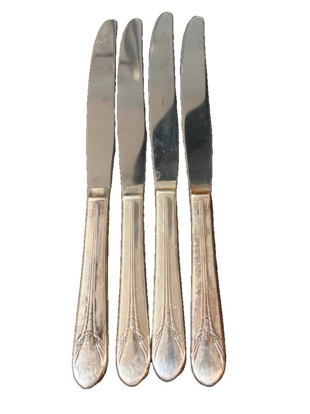 International Silver Inheritance 1941 Silver plate Dinner Knives Set 4 Stainless